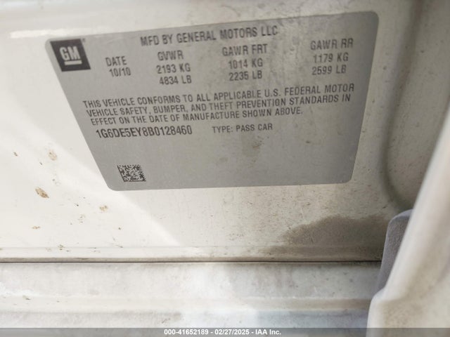 2011 CADILLAC CTS 1G6DE5EY8B0128460 Photo 8