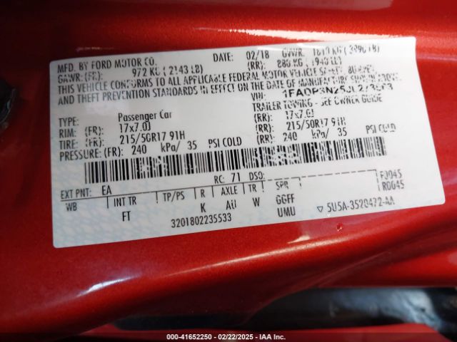 1FADP3N25JL273563 Ford Focus Titanium