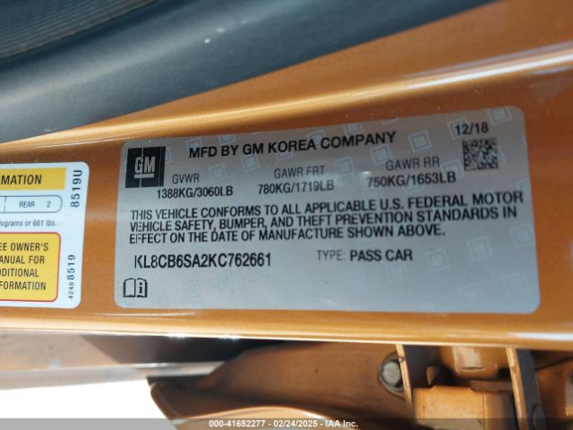 KL8CB6SA2KC762661 Chevrolet Spark Ls Cvt