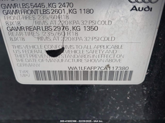 2012 AUDI Q5 WA1LFAFP7CA117380 Photo 8