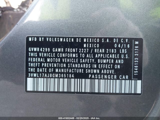 3VWL17AJ8GM365184 Volkswagen Jetta 1.8t Sel