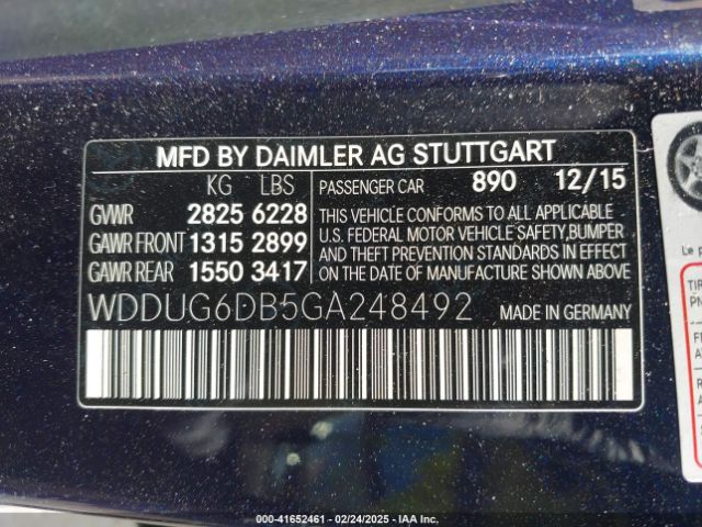 WDDUG6DB5GA248492 Mercedes-Benz S 550 Plug-in Hybrid