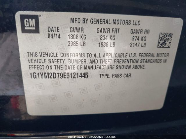 2014 CHEVROLET CORVETTE STINGRAY 1G1YM2D79E5121445 Photo 8