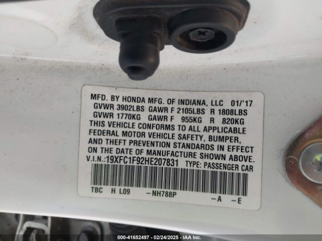 19XFC1F92HE207831 Honda Civic Touring