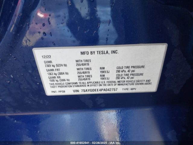 7SAYGDEE4PA042757 Tesla Model Y Awd/long Range Dual Motor All-wheel Drive
