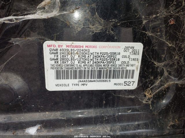 2012 MITSUBISHI OUTLANDER JA4AS3AW4CU006815 Photo 8