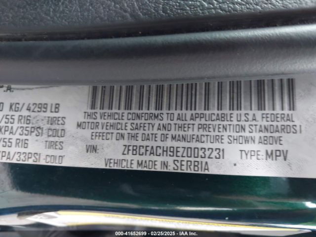 ZFBCFACH9EZ003231 Fiat 500l Lounge