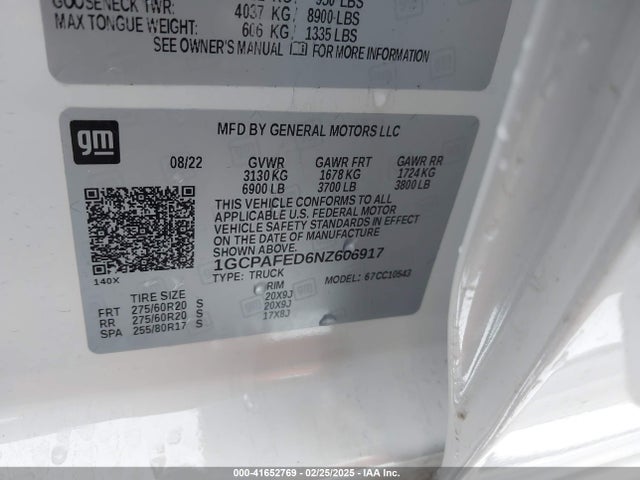 1GCPAFED6NZ606917 Chevrolet Silverado 1500 2wd  Short Bed High Country