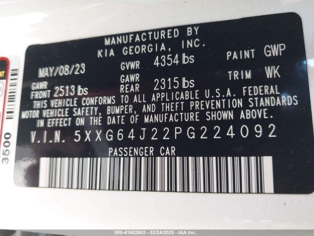 5XXG64J22PG224092 KIA K5 Gt-line