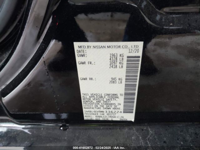 1N4BL4EV9MN336224 Nissan Altima Sl Fwd