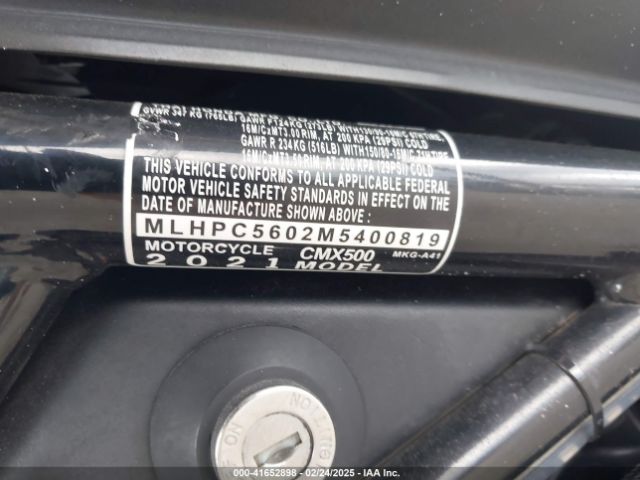 2021 HONDA CMX500 MLHPC5602M5400819 Photo 9