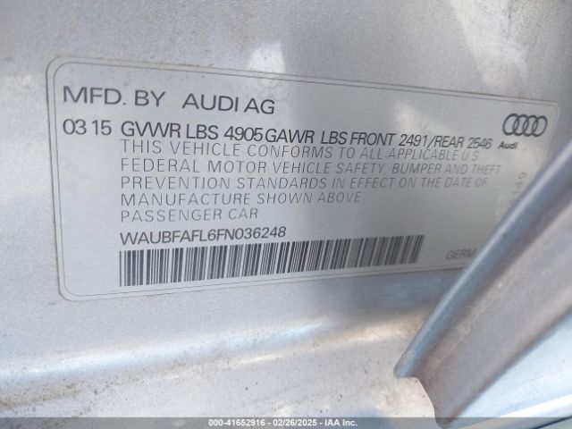 WAUBFAFL6FN036248 Audi A4 2.0t Premium