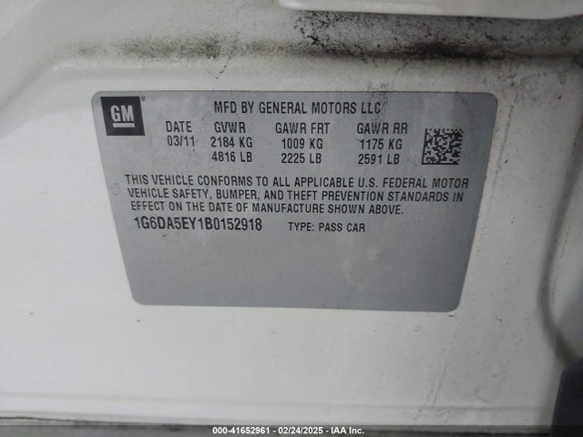 2011 CADILLAC CTS 1G6DA5EY1B0152918 Photo 8