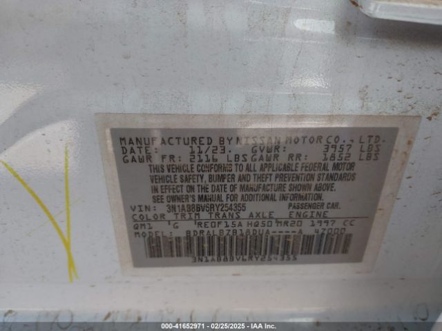 3N1AB8BV6RY254355 Nissan Sentra S Xtronic Cvt