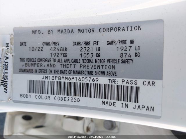JM1BPBMM6P1605769 Mazda Mazda3 Hatchback 2.5 S Premium