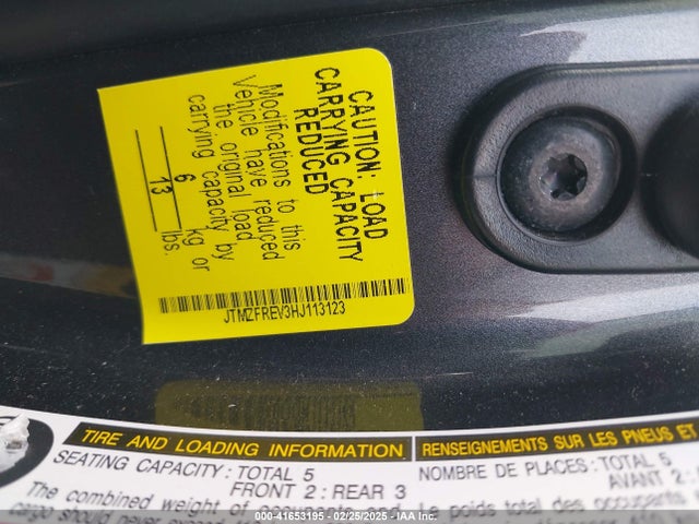 JTMZFREV3HJ113123 Toyota RAV4 LE