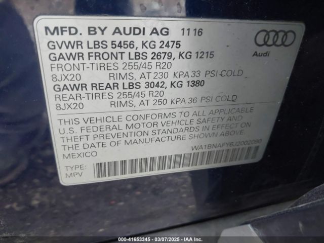 WA1BNAFY6J2002090 Audi Q5 2.0t Premium/2.0t Tech Premium