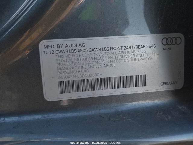 2013 AUDI A4 WAUKFAFL8DN026009 Photo 8
