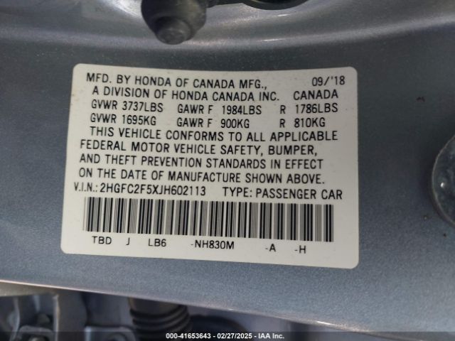 2HGFC2F5XJH602113 Honda Civic Lx
