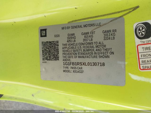 1G1FB1RSXL0130718 Chevrolet Camaro Rwd  1lt