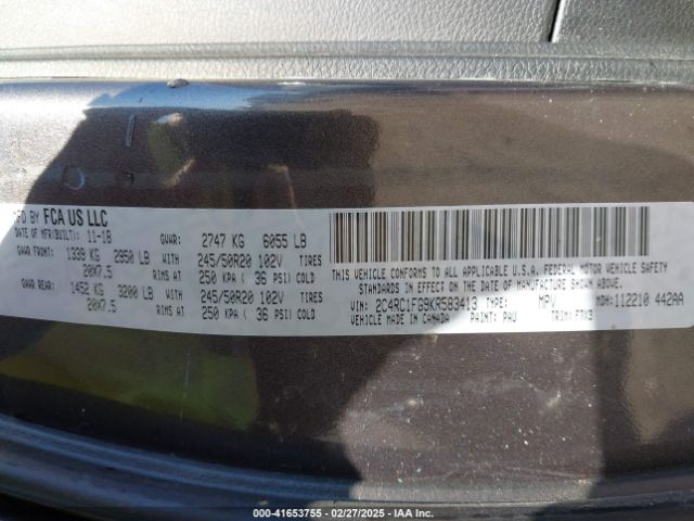2019 CHRYSLER PACIFICA 2C4RC1FG9KR583413 Photo 8