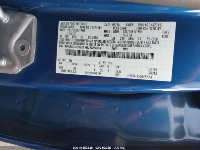 1FMCU0GD1HUB28967 Ford ESCAPE SE