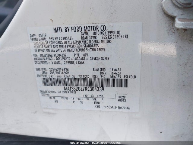 Ford Ecosport Se 2019 MAJ3S2GE7KC304339 Image 9