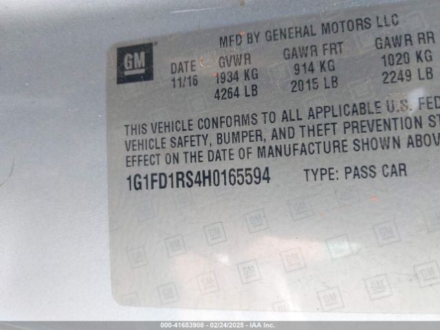 1G1FD1RS4H0165594 Chevrolet Camaro 2lt