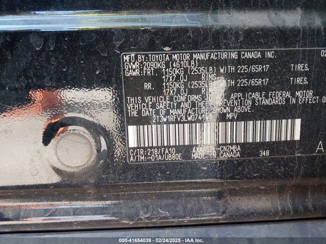 Toyota Rav4 Xle 2020 2T3W1RFV3LW074141 Image 9