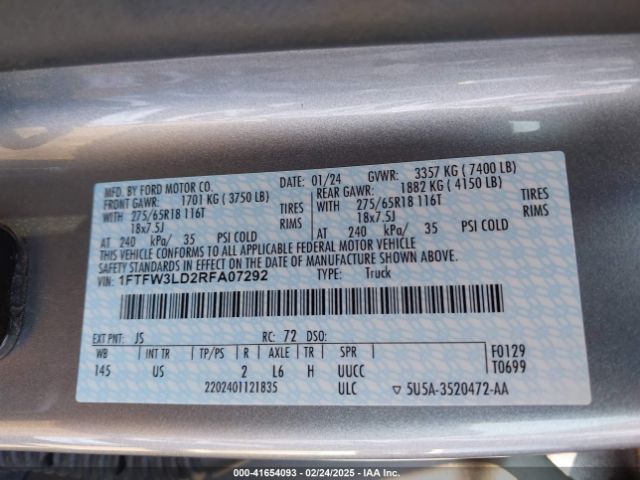 1FTFW3LD2RFA07292 Ford F-150 Xlt