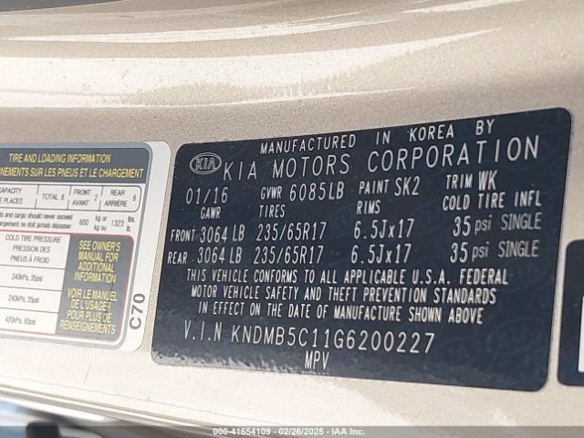 KNDMB5C11G6200227 KIA SEDONA LX