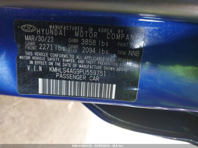 KMHLS4AG9PU559751 Hyundai ELANTRA SEL