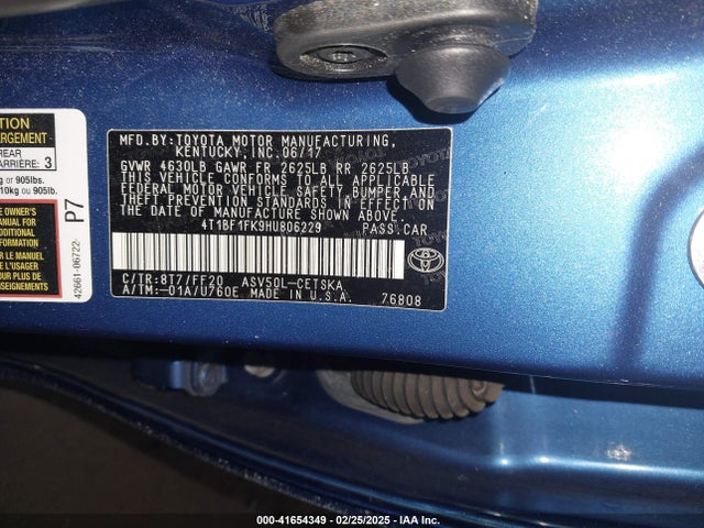 Toyota CAMRY SE 2017 4T1BF1FK9HU806229 Image 9