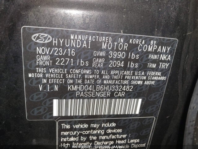 KMHD04LB6HU332482 Hyundai Elantra Sport