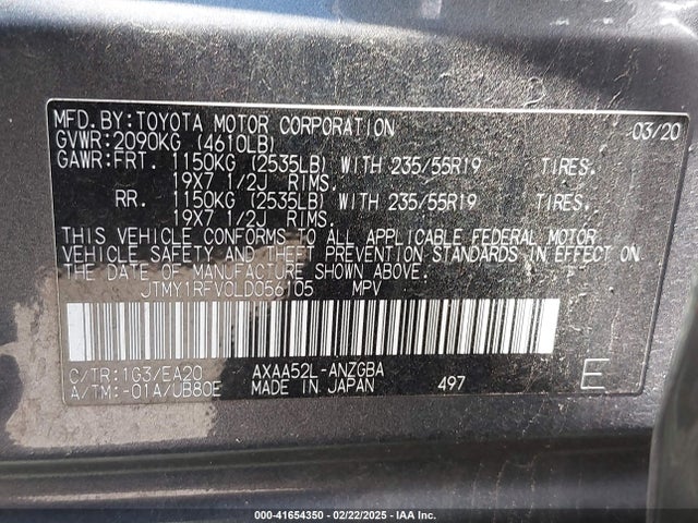 Toyota Rav4 Limited 2020 JTMY1RFV0LD056105 Image 9