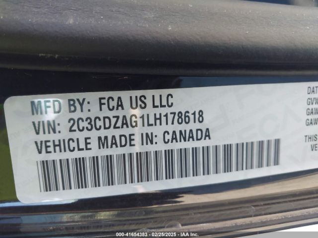 2C3CDZAG1LH178618 Dodge Challenger Sxt