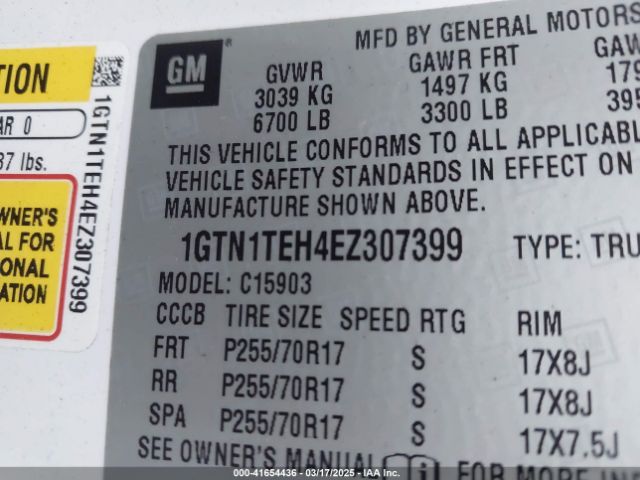 1GTN1TEH4EZ307399 GMC SIERRA 1500