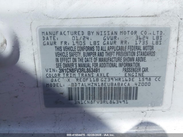 Nissan Versa 1.6 Sr 2024 3N1CN8FV3RL863491 Image 9