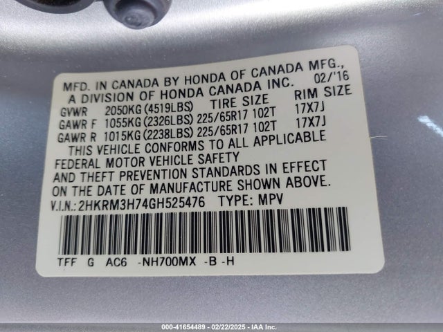 Honda Cr-v Ex-l 2016 2HKRM3H74GH525476 Image 9