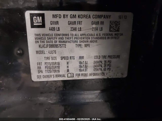 KL4CJFSB8EB575772 Buick Encore Convenience