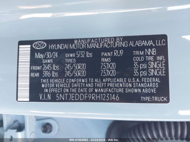 5NTJEDDF9RH123146 Hyundai Santa Cruz Limited