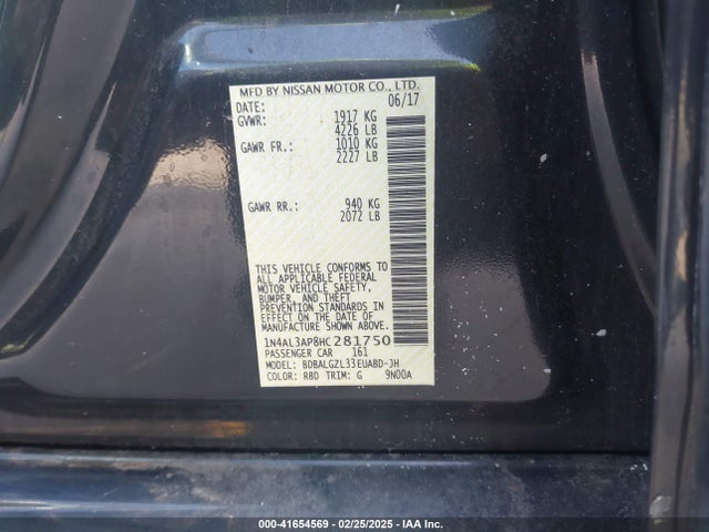 1N4AL3AP8HC281750 Nissan Altima 2.5 S