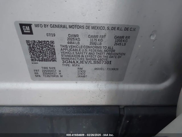 Chevrolet Equinox Fwd 2fl 2020 3GNAXJEV7LS507301 Image 9