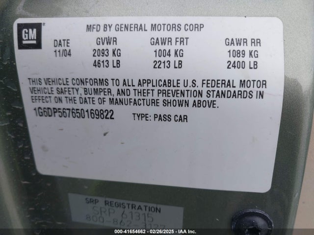 2005 CADILLAC CTS 1G6DP567650169822 Photo 8