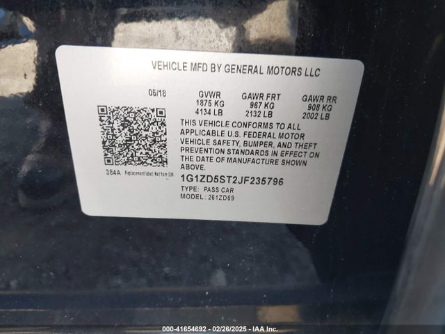 Chevrolet MALIBU LT 2018 1G1ZD5ST2JF235796 Image 9