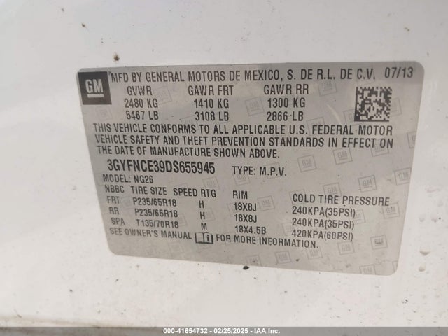 2013 CADILLAC SRX 3GYFNCE39DS655945 Photo 8