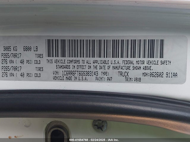 1C6RR6FT6GS383143 RAM 1500