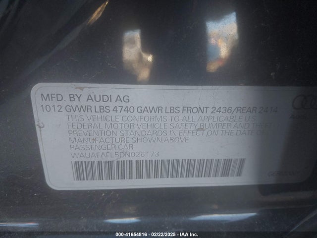 2013 AUDI A4 WAUAFAFL5DN026173 Photo 8