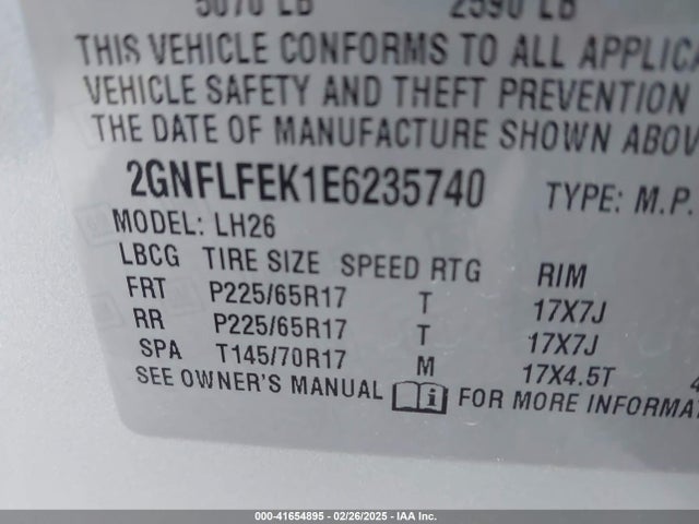 Chevrolet EQUINOX 1LT 2014 2GNFLFEK1E6235740 Image 9