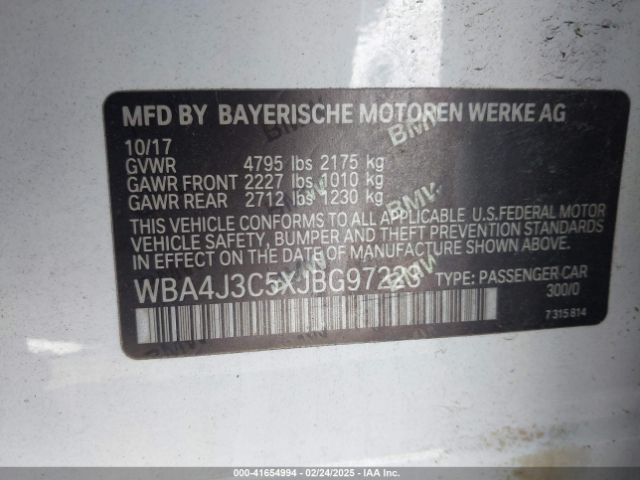 WBA4J3C5XJBG97223 BMW 430i Gran Coupe Xdrive